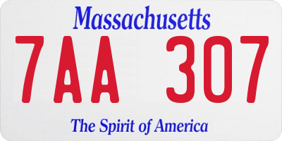 MA license plate 7AA307