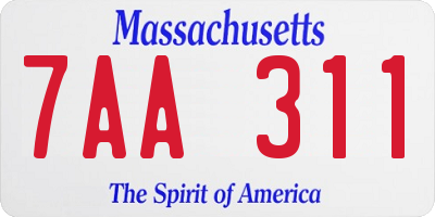 MA license plate 7AA311