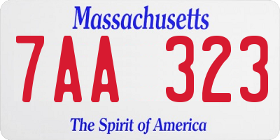 MA license plate 7AA323