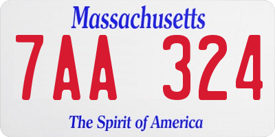 MA license plate 7AA324