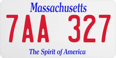 MA license plate 7AA327