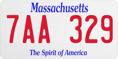 MA license plate 7AA329