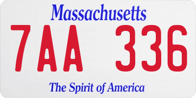 MA license plate 7AA336