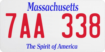 MA license plate 7AA338