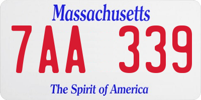 MA license plate 7AA339