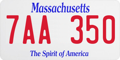 MA license plate 7AA350