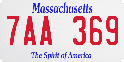 MA license plate 7AA369