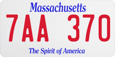 MA license plate 7AA370