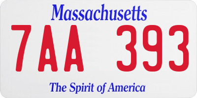 MA license plate 7AA393