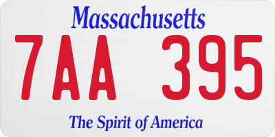 MA license plate 7AA395