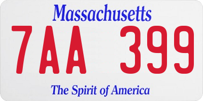 MA license plate 7AA399