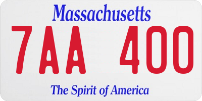 MA license plate 7AA400