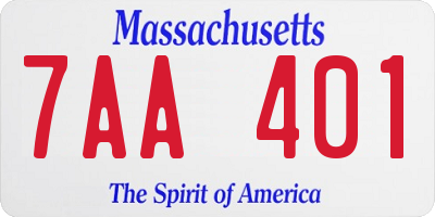 MA license plate 7AA401