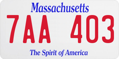 MA license plate 7AA403
