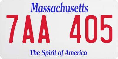 MA license plate 7AA405