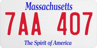 MA license plate 7AA407