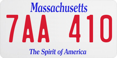 MA license plate 7AA410