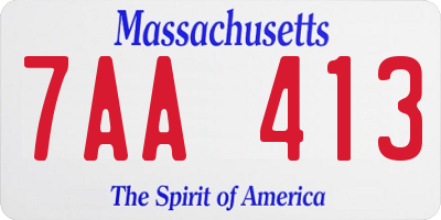 MA license plate 7AA413