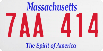 MA license plate 7AA414