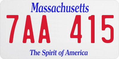 MA license plate 7AA415