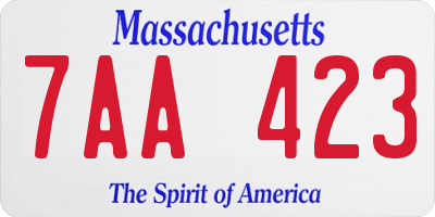 MA license plate 7AA423