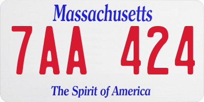 MA license plate 7AA424