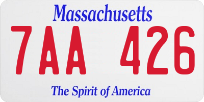 MA license plate 7AA426