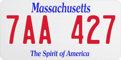 MA license plate 7AA427