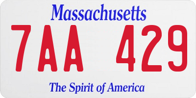MA license plate 7AA429