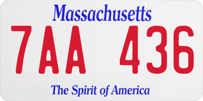 MA license plate 7AA436