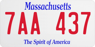 MA license plate 7AA437