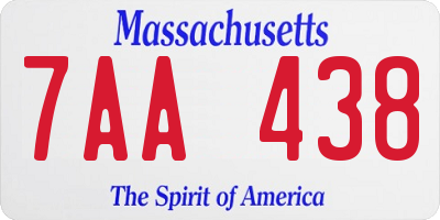 MA license plate 7AA438