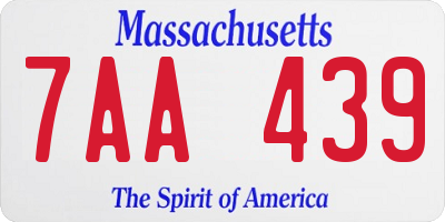 MA license plate 7AA439