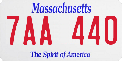 MA license plate 7AA440