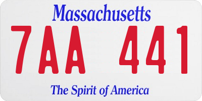MA license plate 7AA441