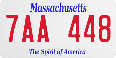 MA license plate 7AA448