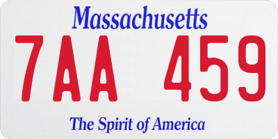 MA license plate 7AA459
