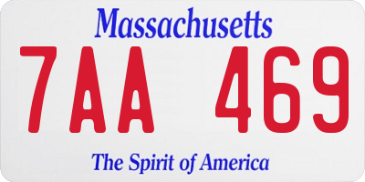 MA license plate 7AA469