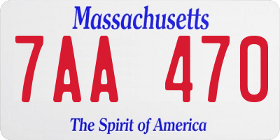MA license plate 7AA470
