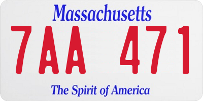 MA license plate 7AA471