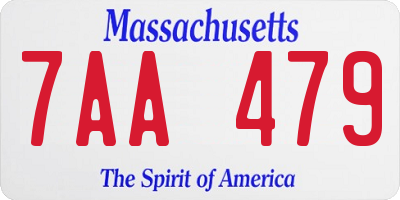 MA license plate 7AA479