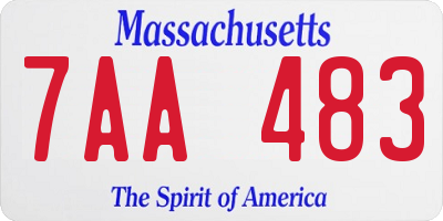 MA license plate 7AA483