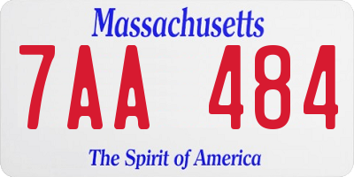 MA license plate 7AA484