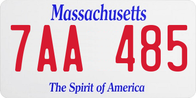 MA license plate 7AA485