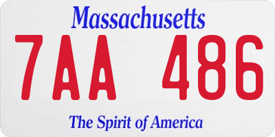 MA license plate 7AA486