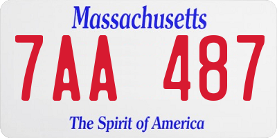 MA license plate 7AA487