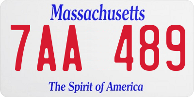 MA license plate 7AA489