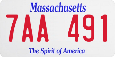 MA license plate 7AA491