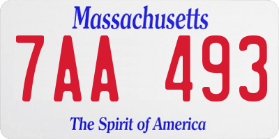 MA license plate 7AA493