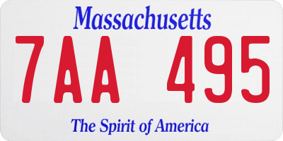 MA license plate 7AA495